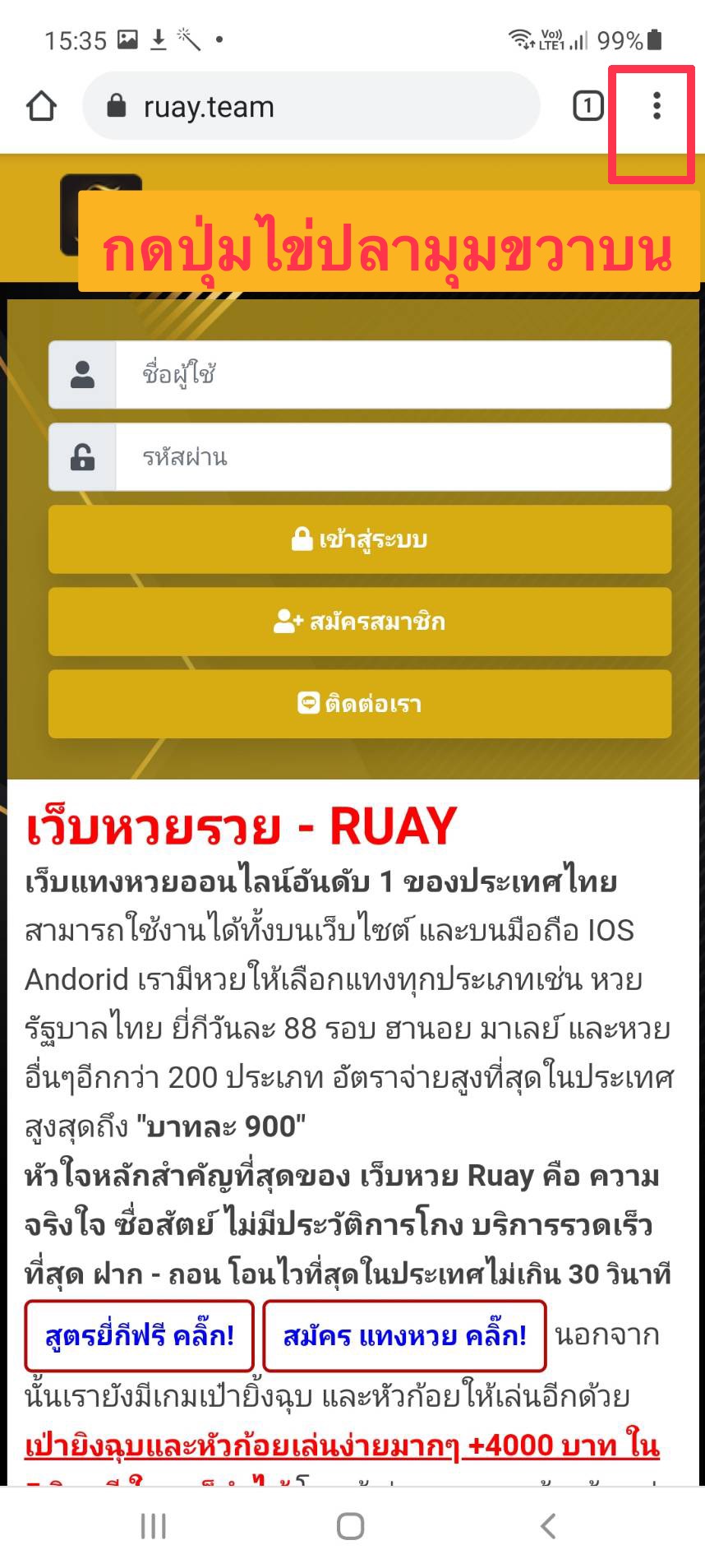 ขั้นที่ 3 กดปุ่มไข่ปลามุมขวาบนดังในรูป